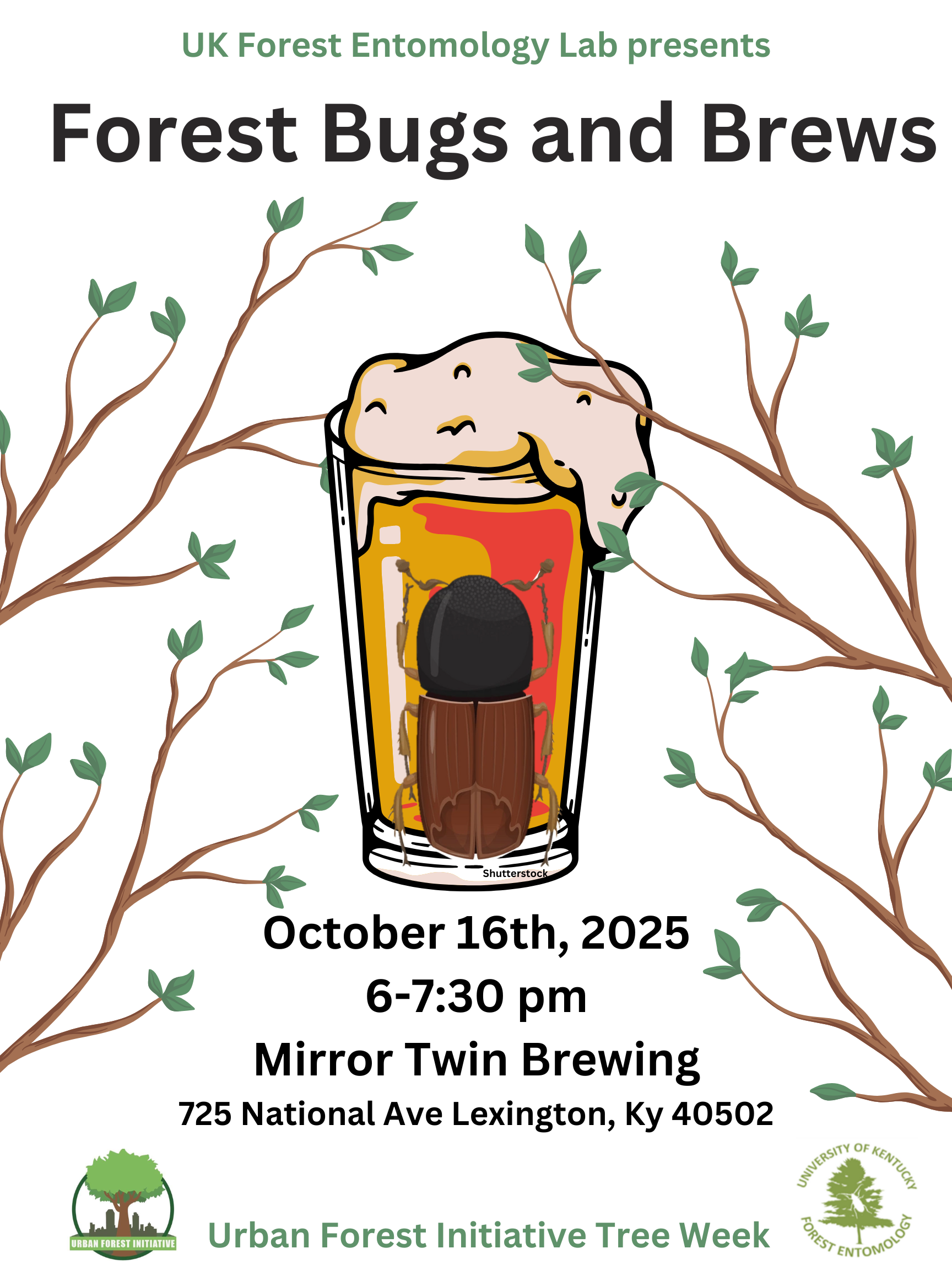 Flyer for Forest Bugs & Brews event
